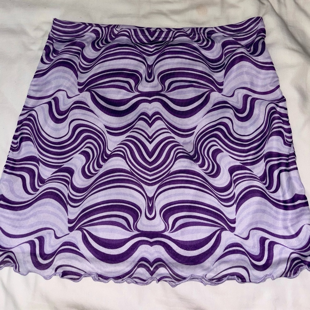 Purple Swirl Mini Pencil Skirt Casual